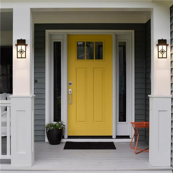 Dusk to Dawn Outdoor Porch Lights, Exterior Wall Light, Matte Black , Waterproof - Picture 2 of 7